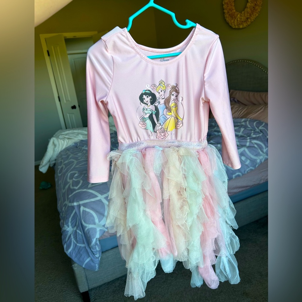 Disney Princess Pink and White girls tutu tule dress 5T